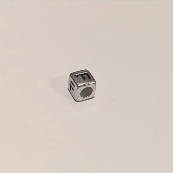 Silver F Spacer Charm for Pandora Style Bracelet - Picture 5 of 5